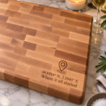 Personalized Coordinates End Grain Butcher Block 3