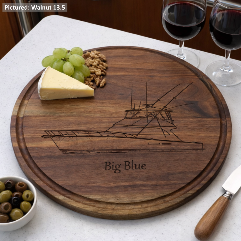Custom Boat Portrait Cutting Board