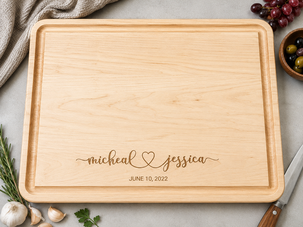 Couple in Love - Personalized Butcher Block - 048
