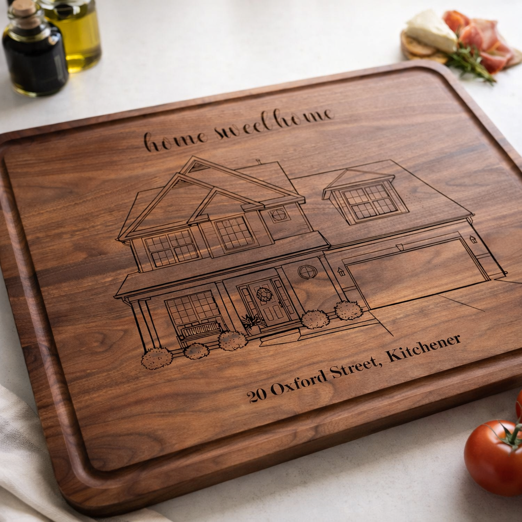 Custom Home Portrait - Personalized Butcher Block - 529