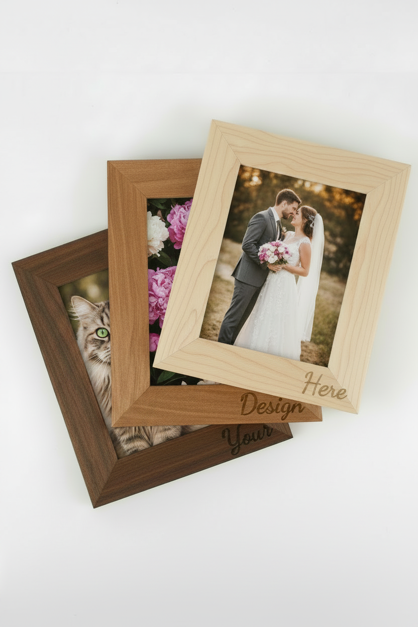 Stacked Wood Frames - Cat in Walnut