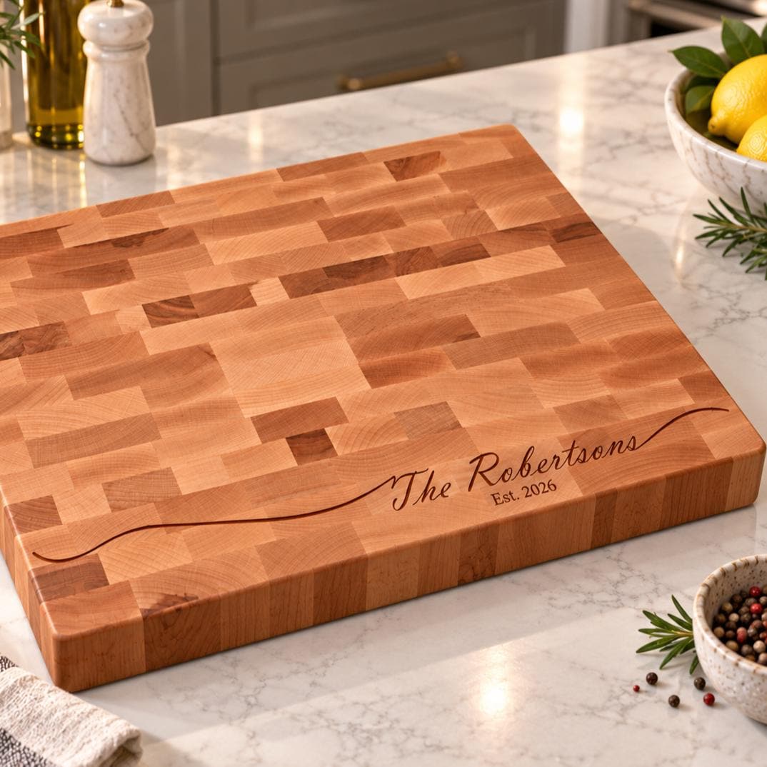 Personalized Name End Grain Butcher Block