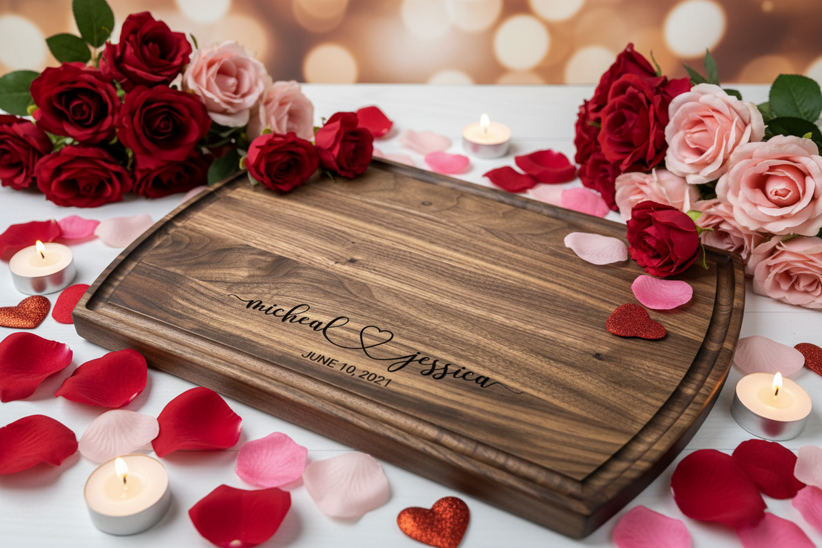 The Happy Couple - Personalized Cutting Board - 048