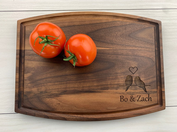 Birds in Love - Personalized Cutting Board - 058
