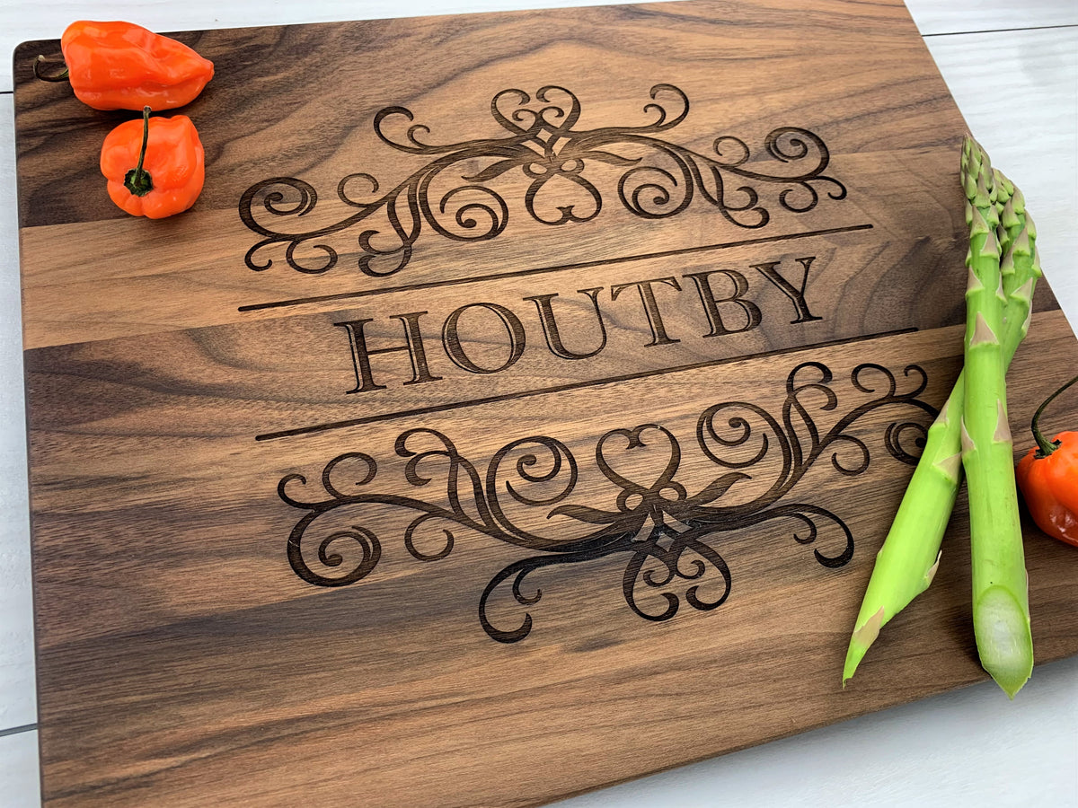 Scroll Work - Personalized Cutting Board - 076