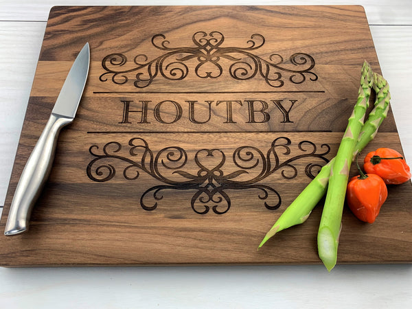 Scroll Work - Personalized Cutting Board - 076