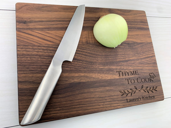 Thyme to Cook - Personalized Cutting Board - 094