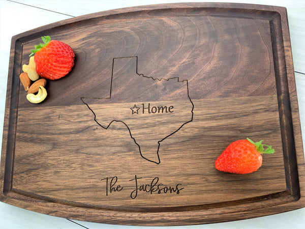 Choose Your State/Province Outline - Personalized Cutting Board - 090