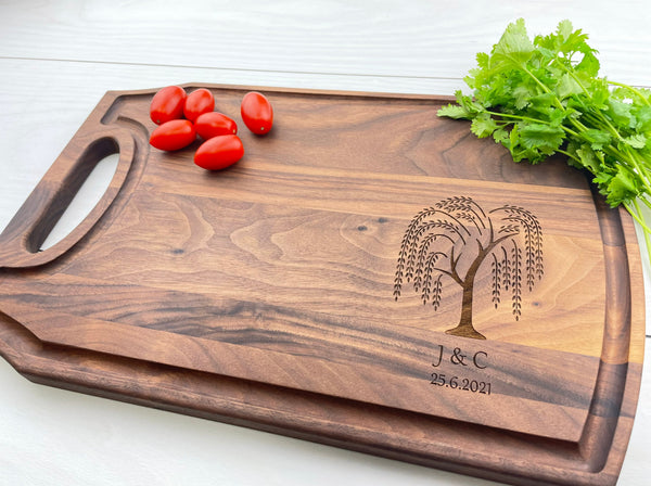 9th Anniversary, Willow Anniversary Personalized Cutting Board Gift