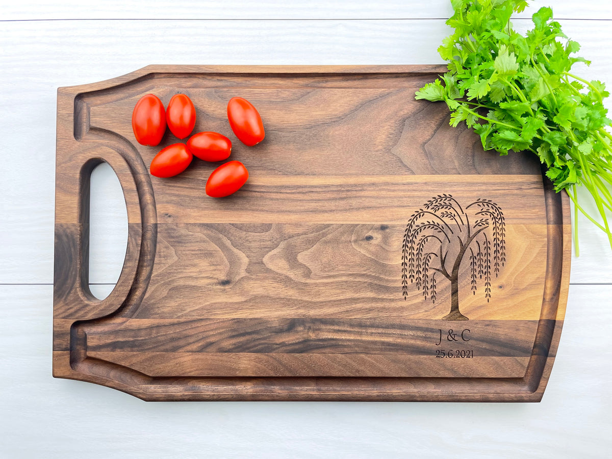 9th Anniversary, Willow Anniversary Personalized Cutting Board Gift