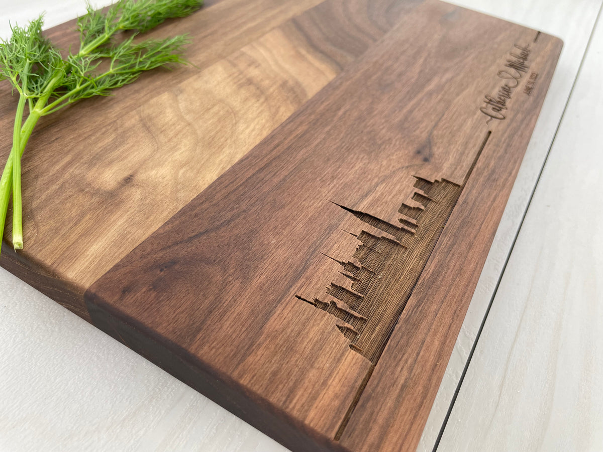 Choose your City Skyline - Personalized Cutting Board - 117