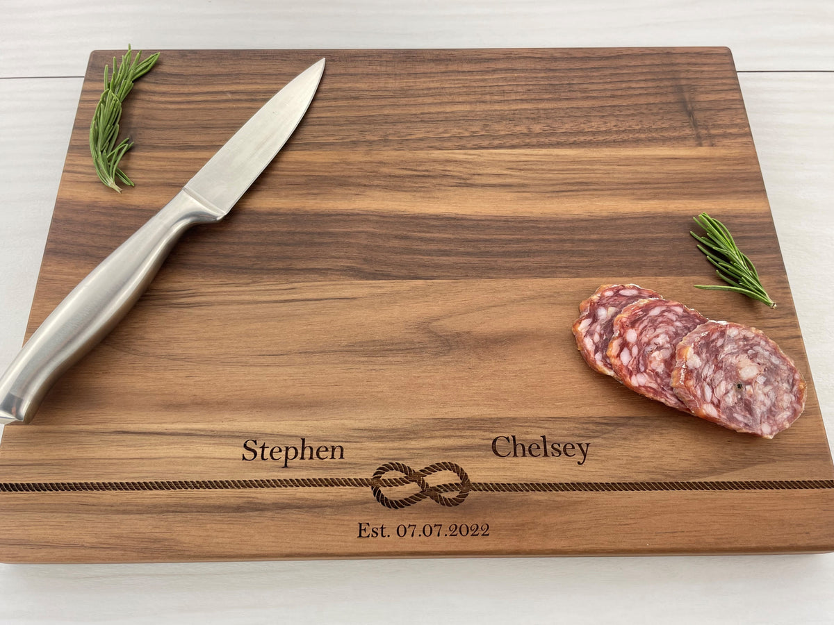 Wedding Infinity Knot - Personalized Cutting Board - 125