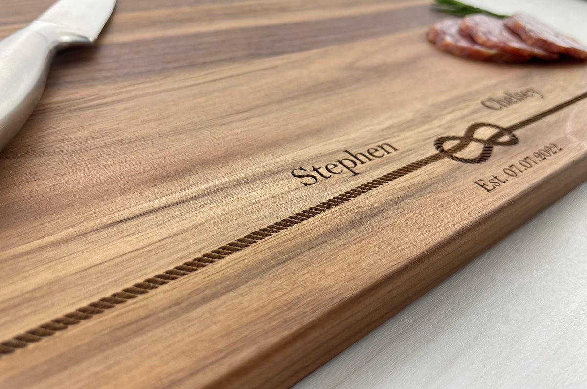 Wedding Infinity Knot - Personalized Cutting Board - 125