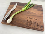 Stick Figure Family - Personalized Cutting Board - 161 1