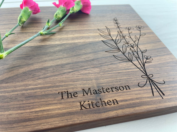 Flower Bouquet - Personalized Cutting Board - 158