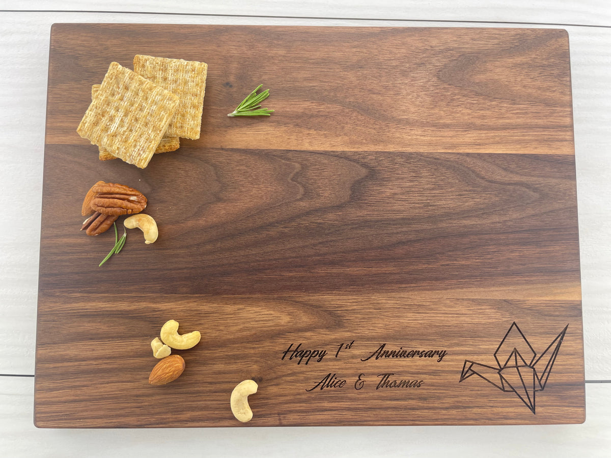 First Anniversary - Origami - Personalized Cutting Board - 147