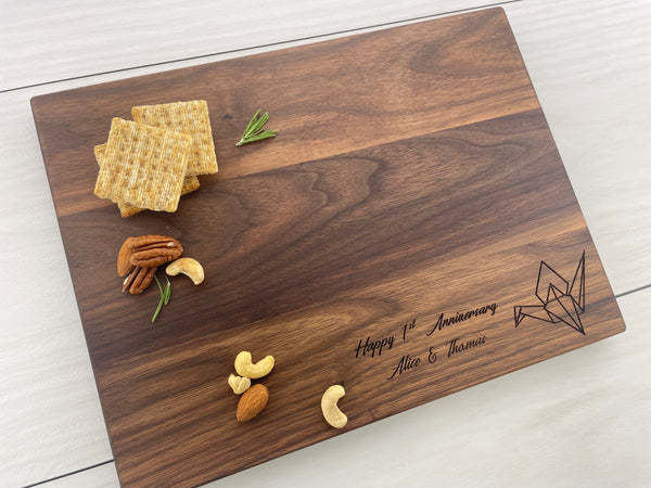 First Anniversary - Origami - Personalized Cutting Board - 147