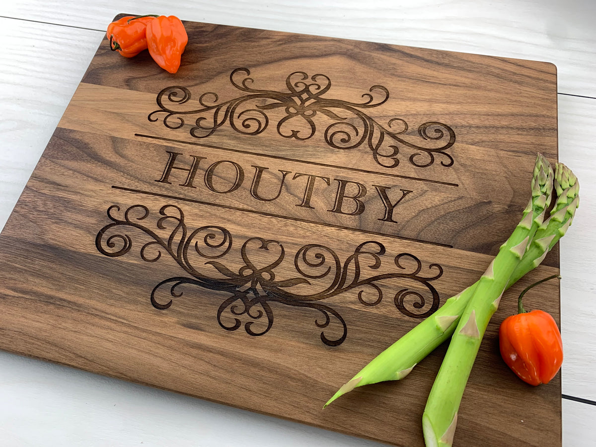 Scroll Work - Personalized Cutting Board - 076