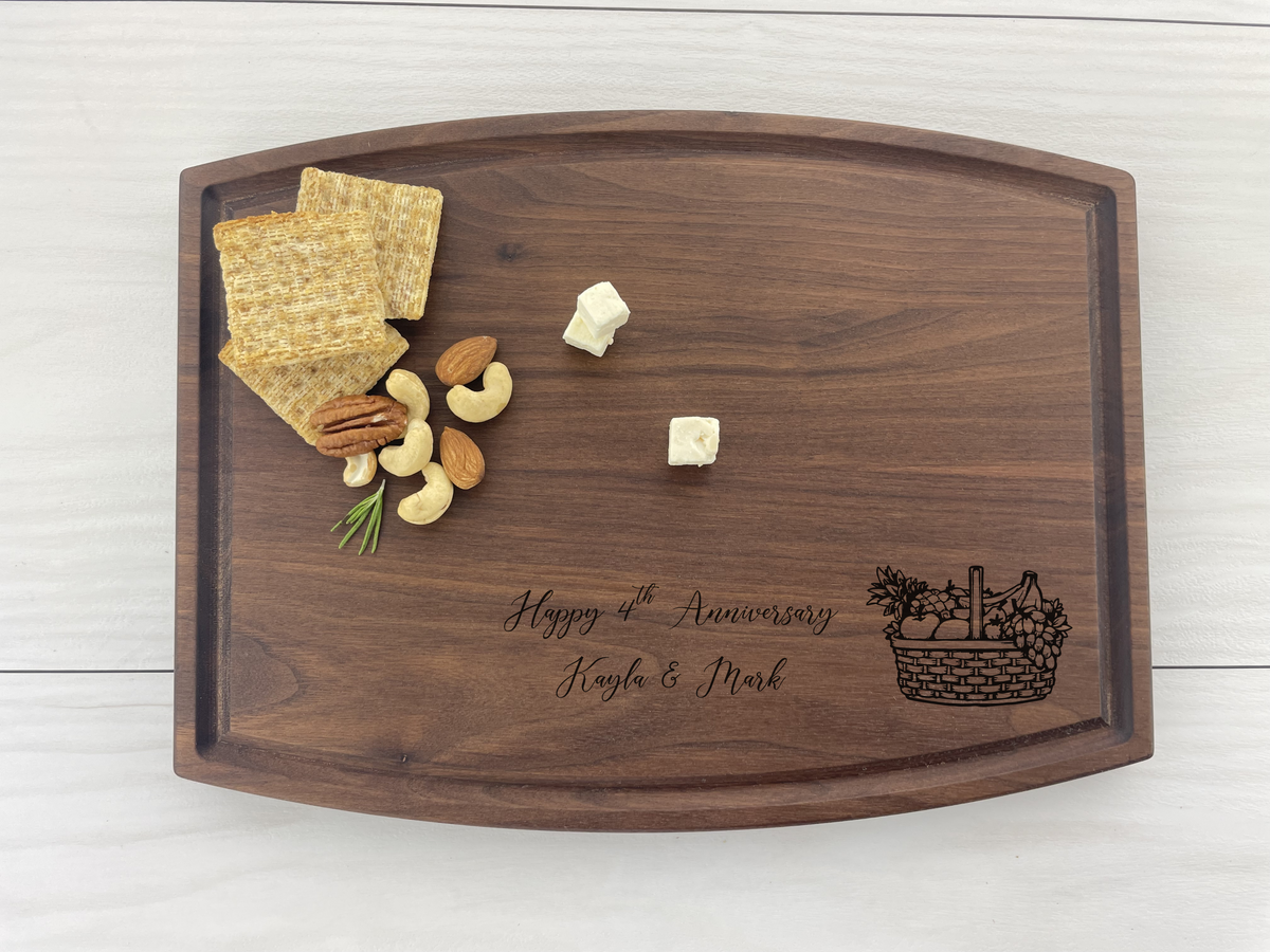 4 Year Anniversary - Fruit - Personalized Cutting Board - 143