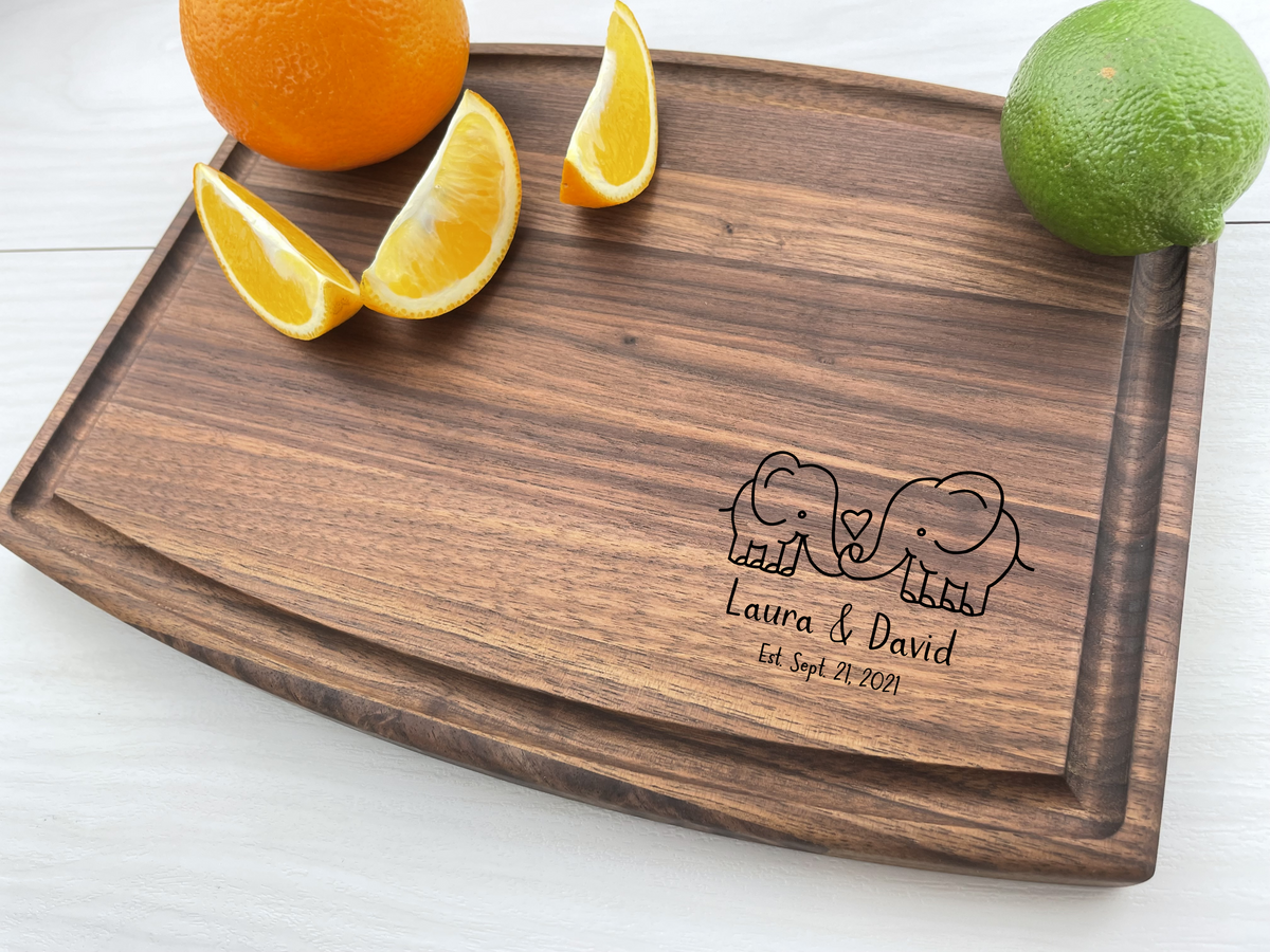 Adorable Elephants - Personalized Cutting Board - 055