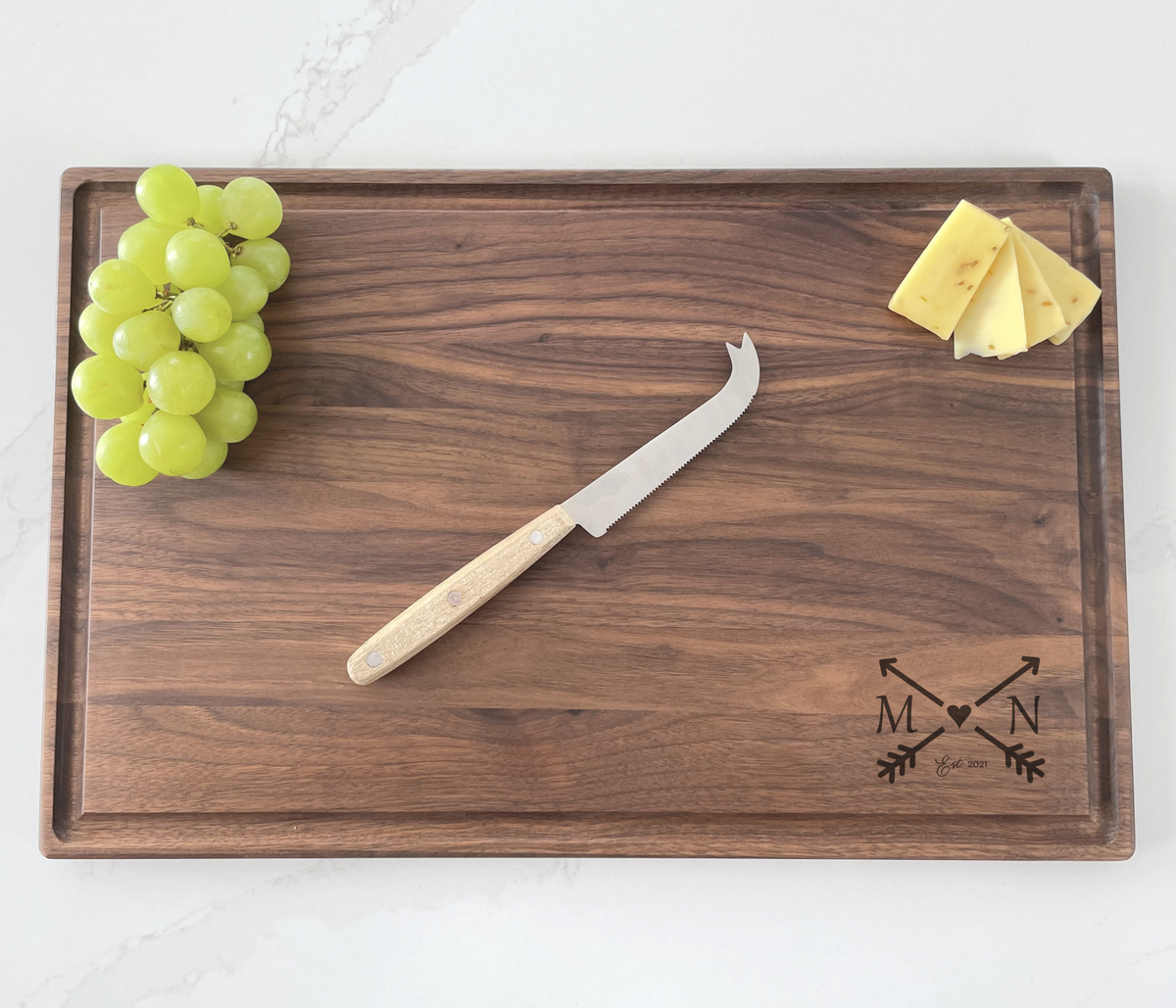Cupids Arrow Couples in Love - Personalized Cutting Board - 028