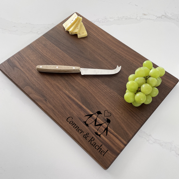 Penguins in Love - Personalized Cutting Board - 046