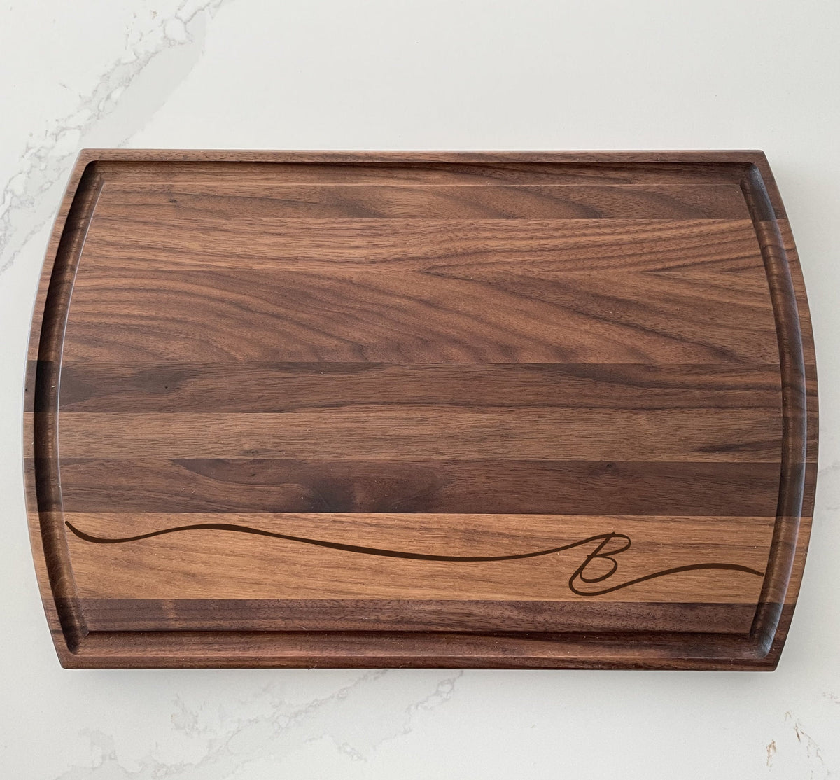 Initial with a Swoop - Personalized Cutting Board - 003