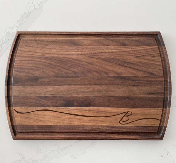 Initial with a Swoop - Personalized Cutting Board - 003