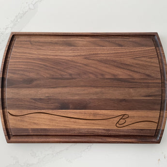 Initial with a Swoop - Personalized Cutting Board - 003