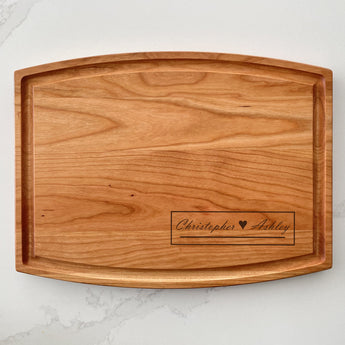 Couples name with a Heart - Personalized Cutting Board - 005