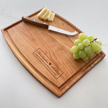 Couples name with a Heart - Personalized Cutting Board - 005
