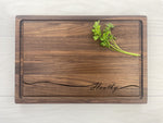 Family Name with a Swoop - Personalized Butcher Block - 019 2