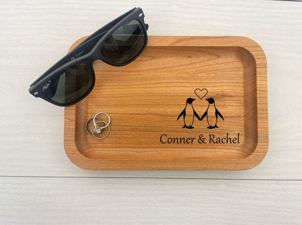 Penguin Lovers - Personalized Catch-All Trays - 046