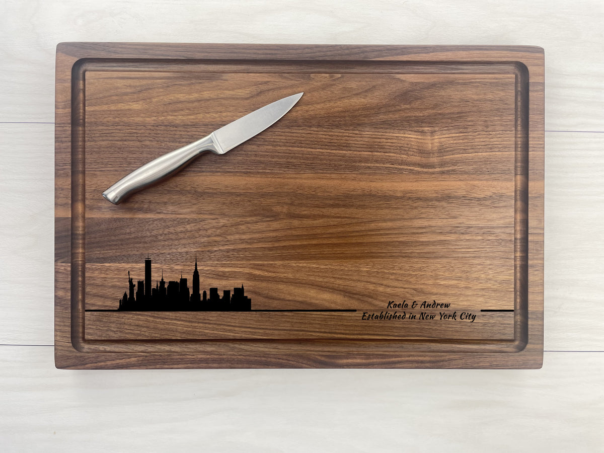 Engrave Your City Skyline - Personalized Butcher Block - 051