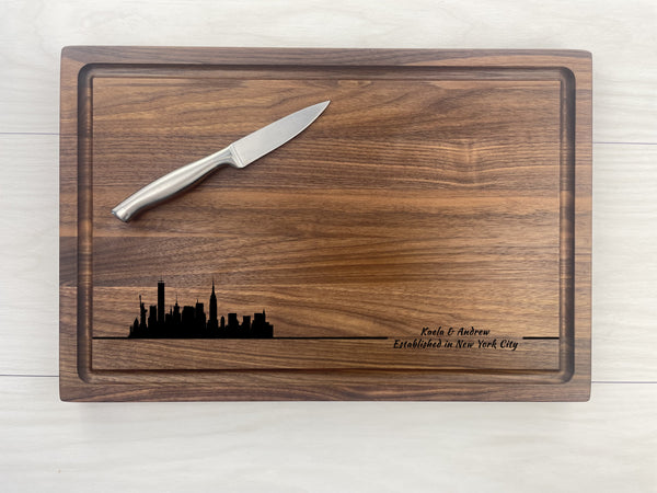 Engrave Your City Skyline - Personalized Butcher Block - 051