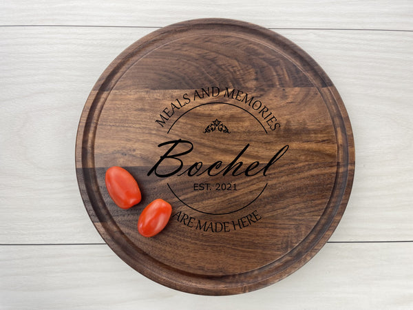 Family Name Engraving - Personalized Circular Board - 063