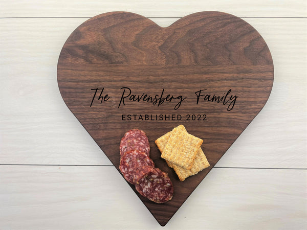 Family Name Gift - Personalized Heart Board - 071