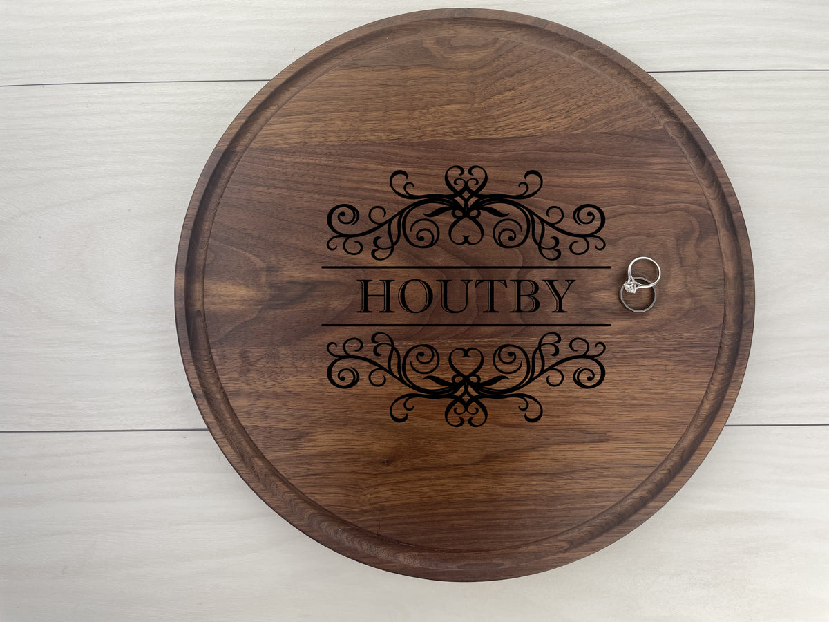 Scroll Work -  Personalized Circular Board - 076