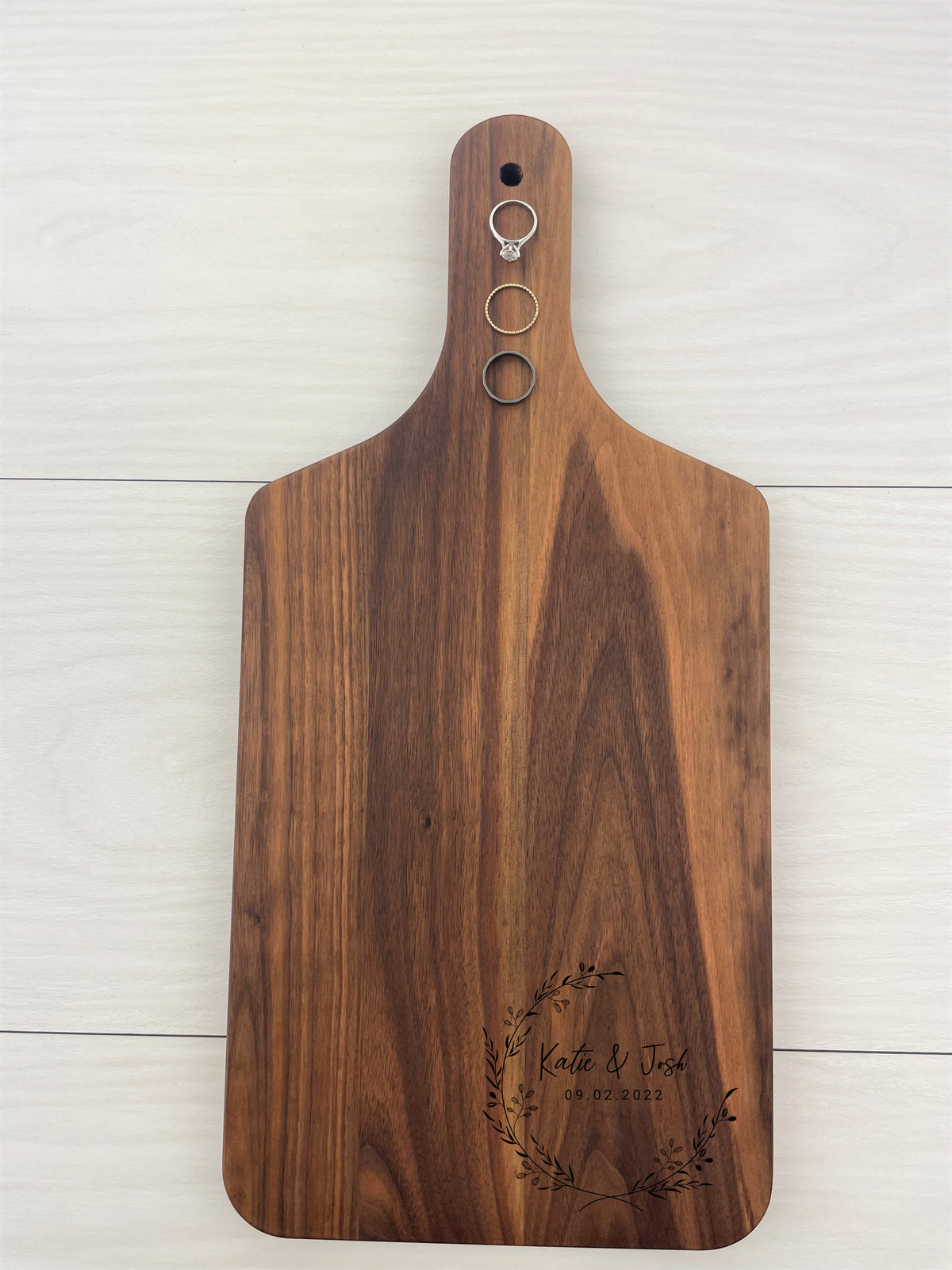 Floral Wreath - Personalized Paddle Board - 080