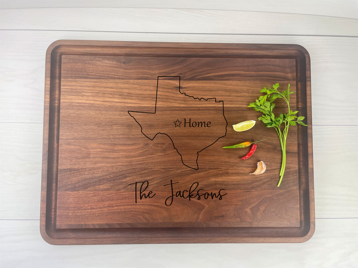 Pick your State/Province Outline - Personalized Butcher Block - 090