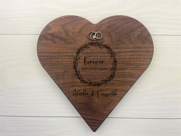 Wreath Wedding Gift - Personalized Heart Board - 105