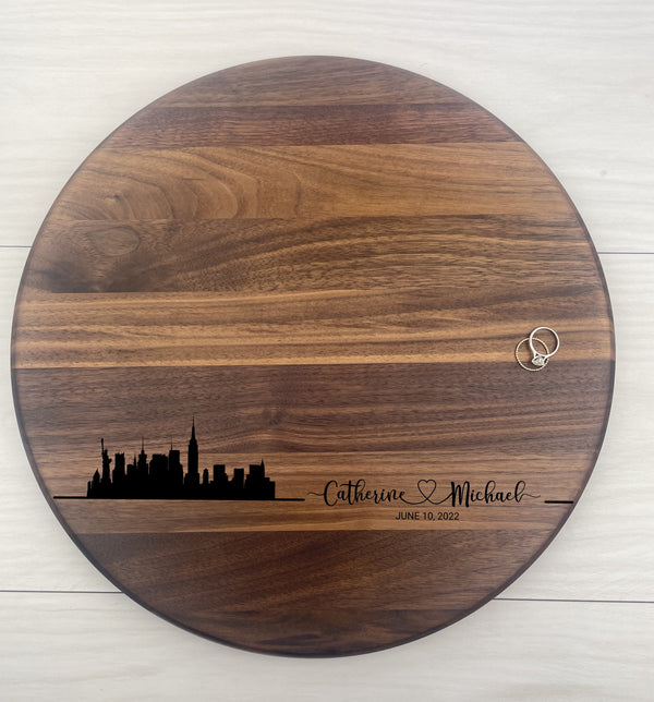 City Skyline - Personalized Circular Board - 117