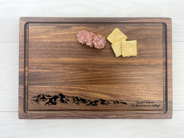 The Mountains are Calling - Personalized Butcher Block - 121