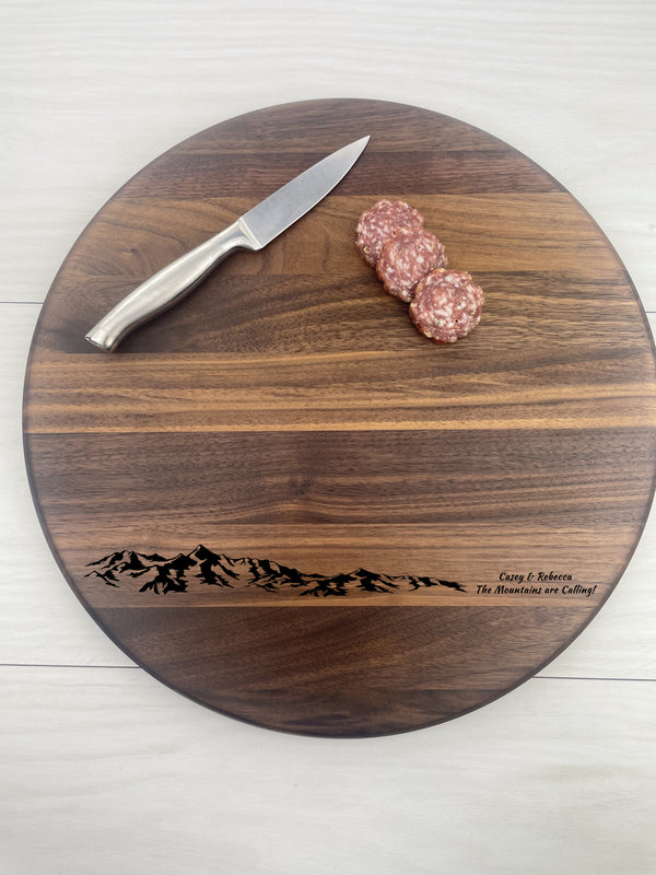 Personalized Circular Board- The Mountains are Calling - 121
