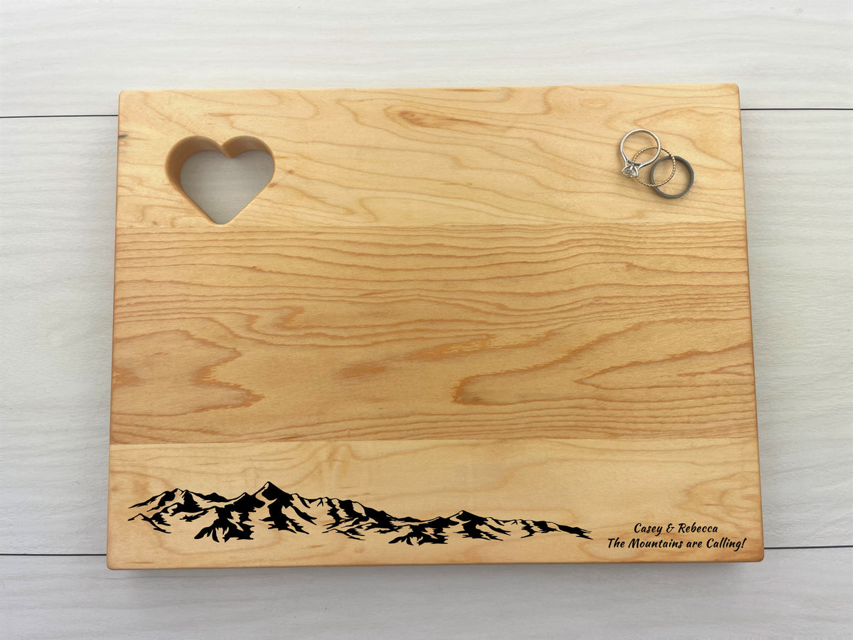 The Mountains are Calling - Personalized Heart Board - 121