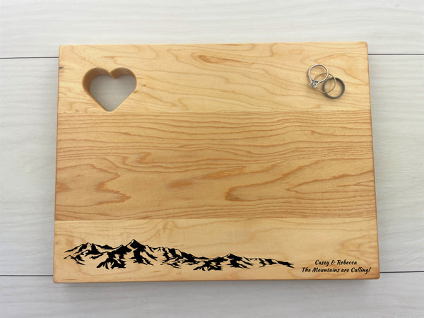 The Mountains are Calling - Personalized Heart Board - 121