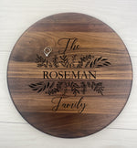 Decorative Leaves Family Name - Personalized Circular Board - 138 2