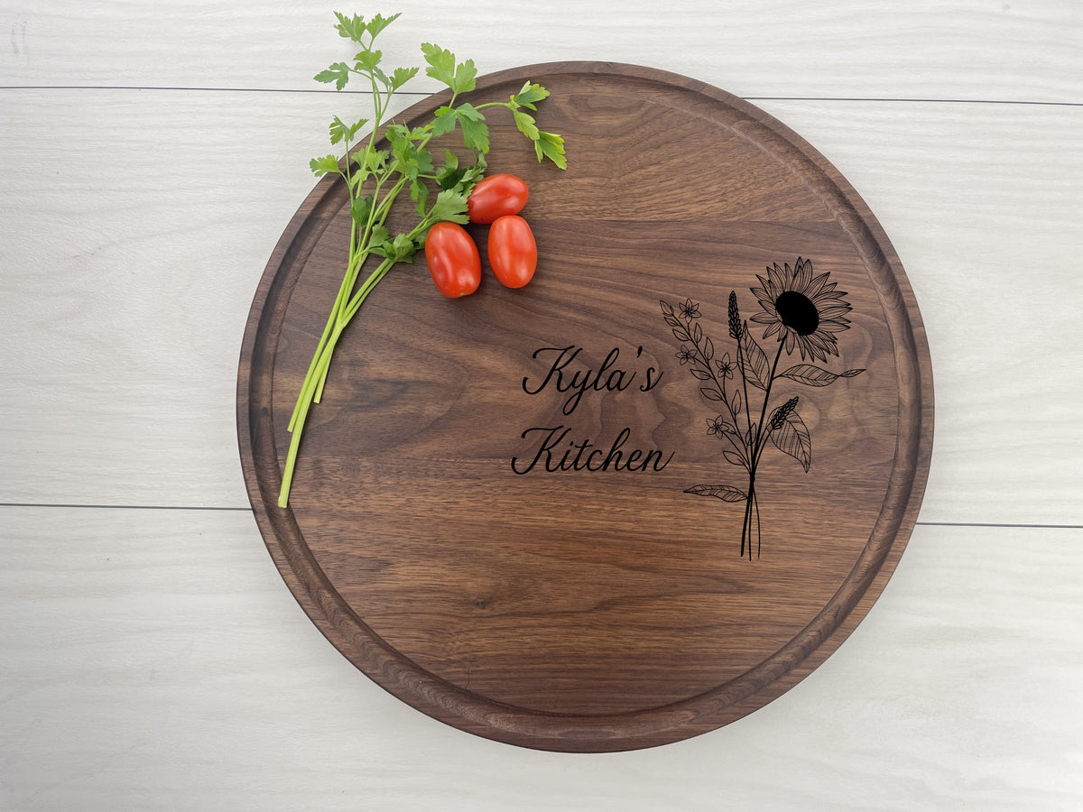 September Flower Arrangement - Personalized Circular Board - 156