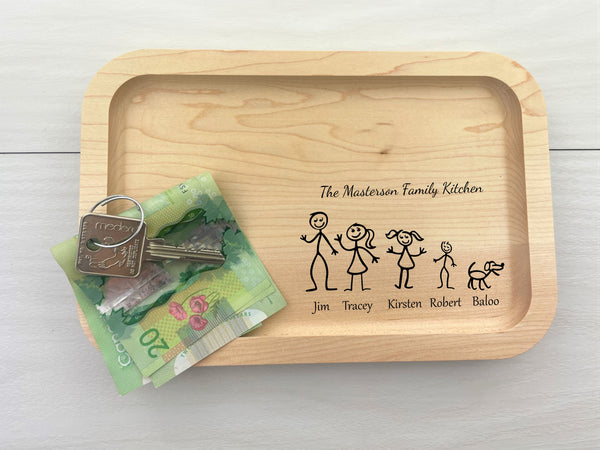 Stick Figure Family - Personalized Catch-All Trays - 161