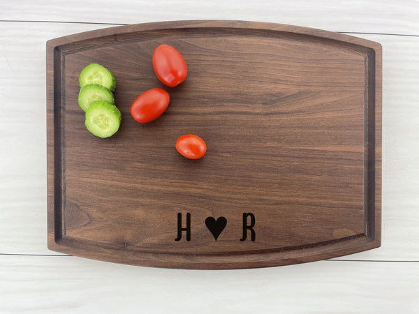 Initials with Heart - Personalized Cutting Board - 180